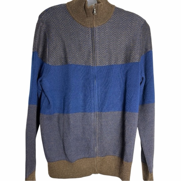 Banana Republic Men's Multicolor Zip-Up Sweater - Medium - Picture 3 of 7